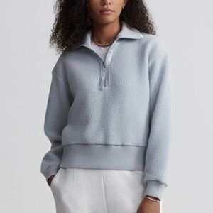 Varley Pearl Blue Roselle Half-Zip Fleece Sherpa Pullover Small